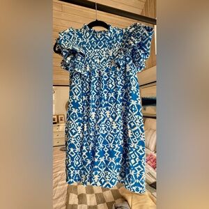 Chic Blue and White Mini Dress, size XS, like new!